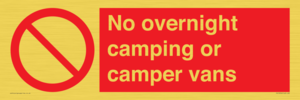 No overnight camping or camper vans